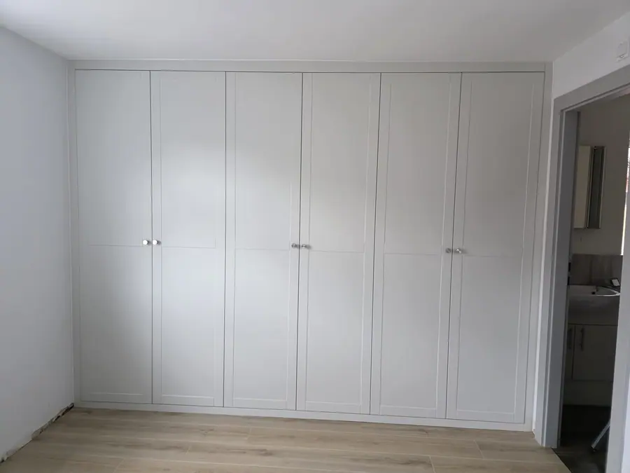 White shaker wardrobe with six doors